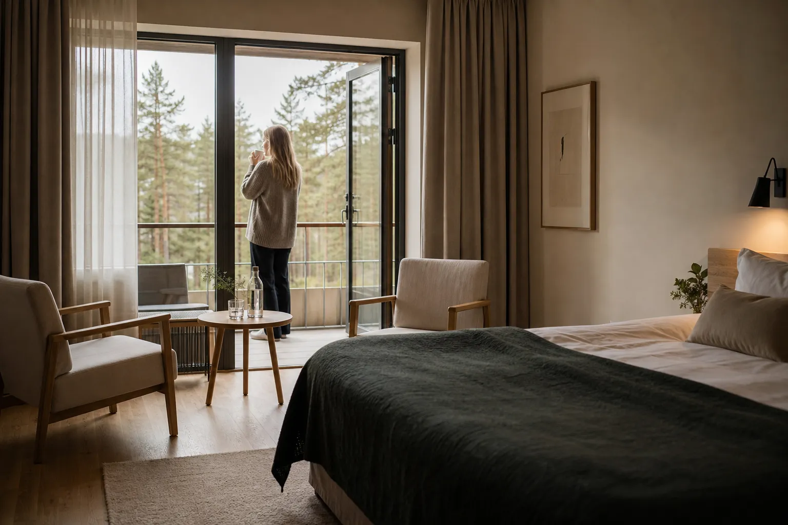 Litet designhotell med personlig inredning i lobbyn