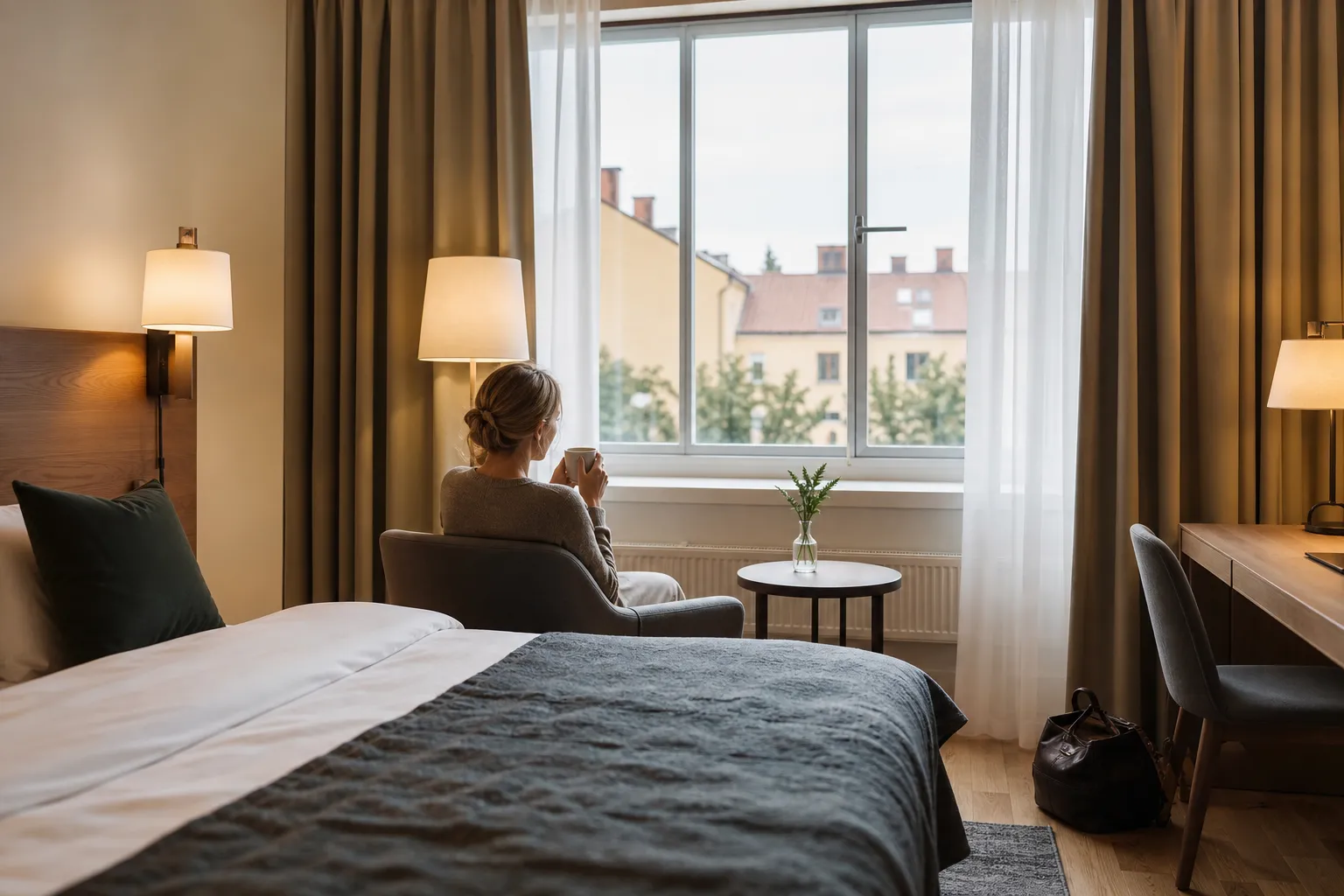 Hotellmiljö i Visby innerstad nära ringmuren