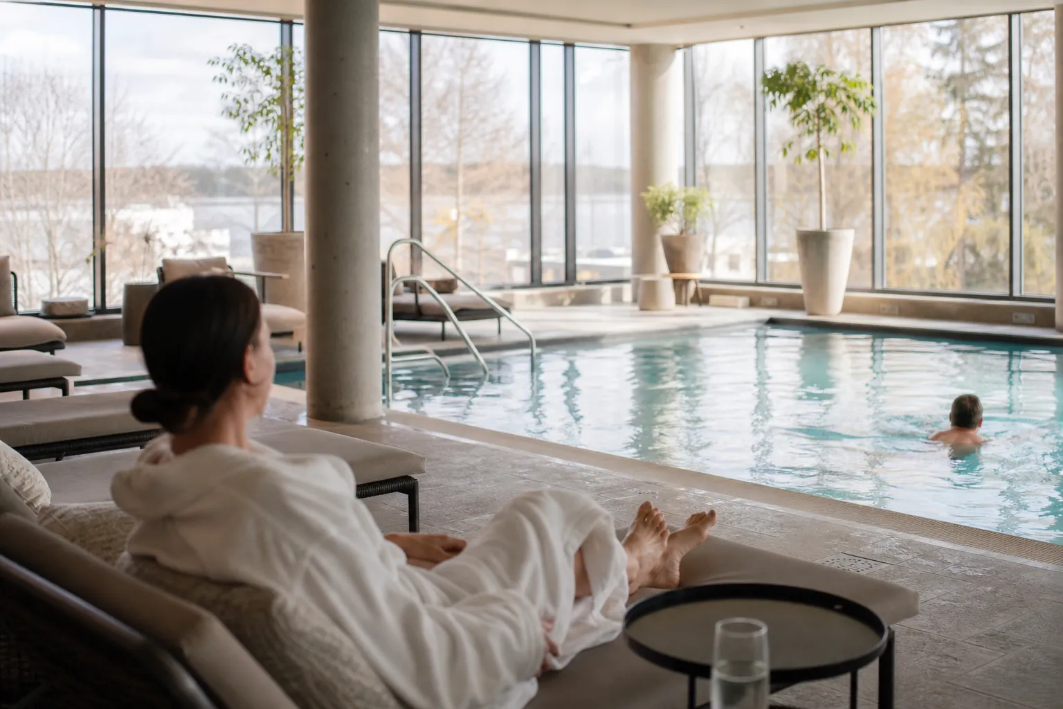 Poolhotell i Stockholm med utsikt över vatten