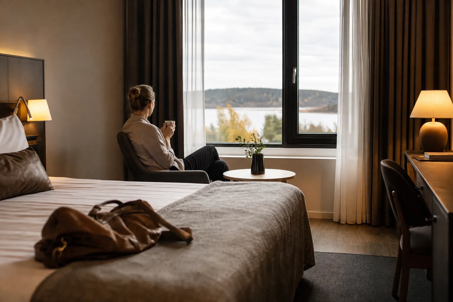 Konferenshotell vid Mälarens strand med utsikt över vattnet